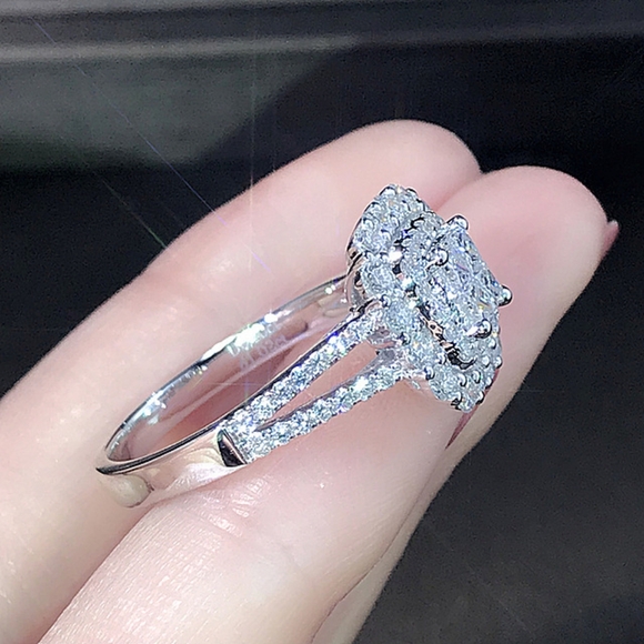 Sterling silver diamond ring - Picture 3 of 10